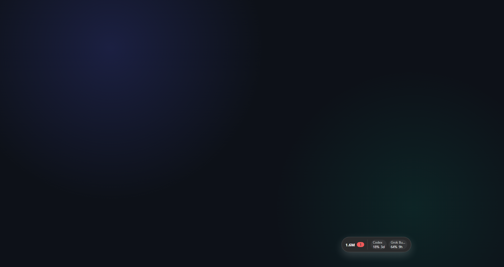 Floating usage HUD on the DSH shell