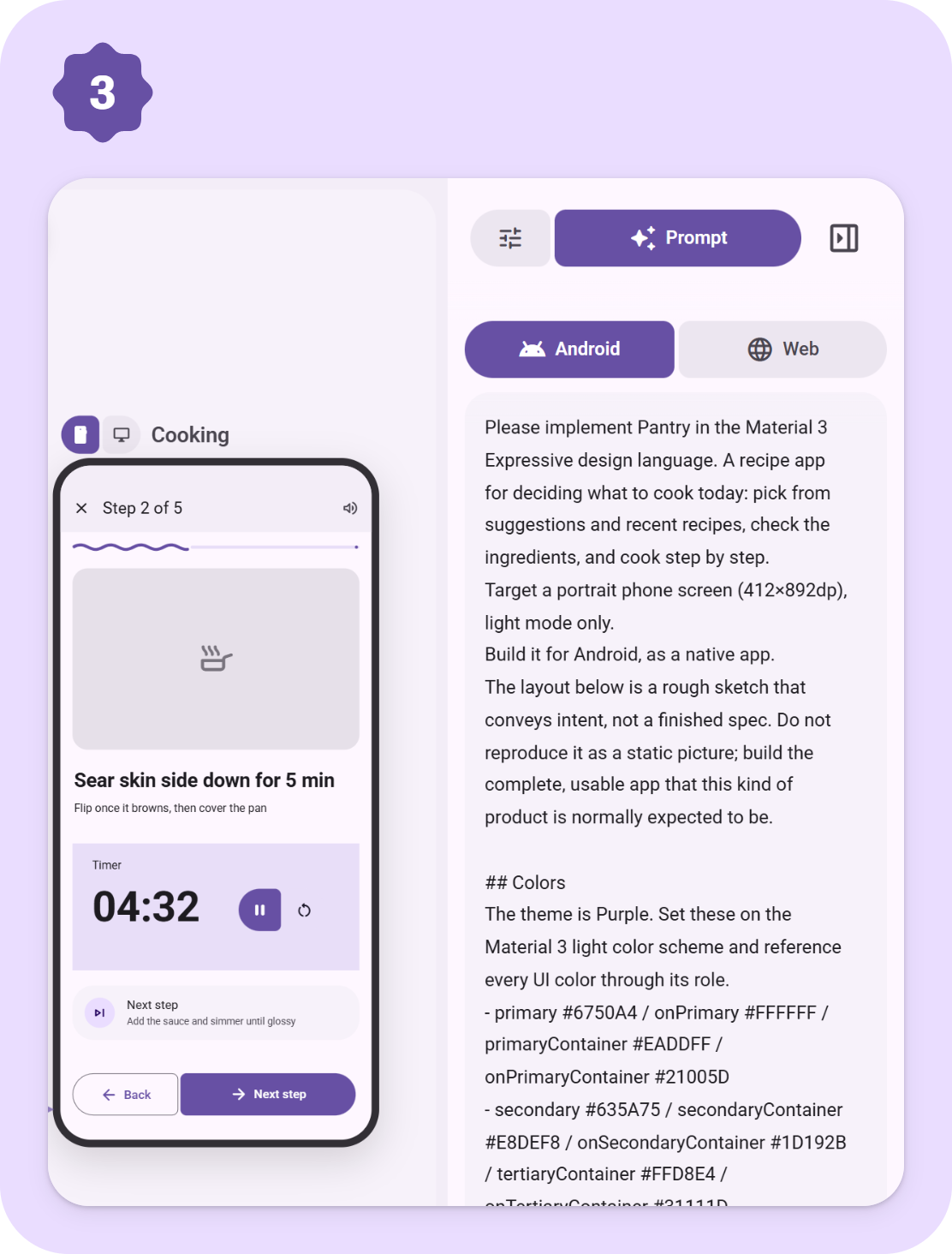 The prompt panel next to a screen