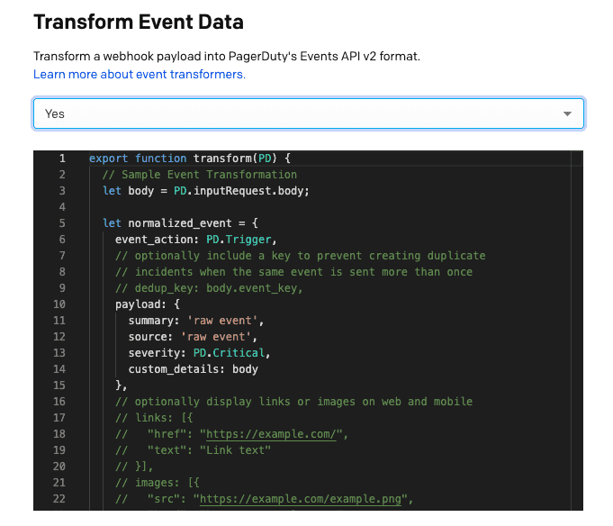 Transform Event Data