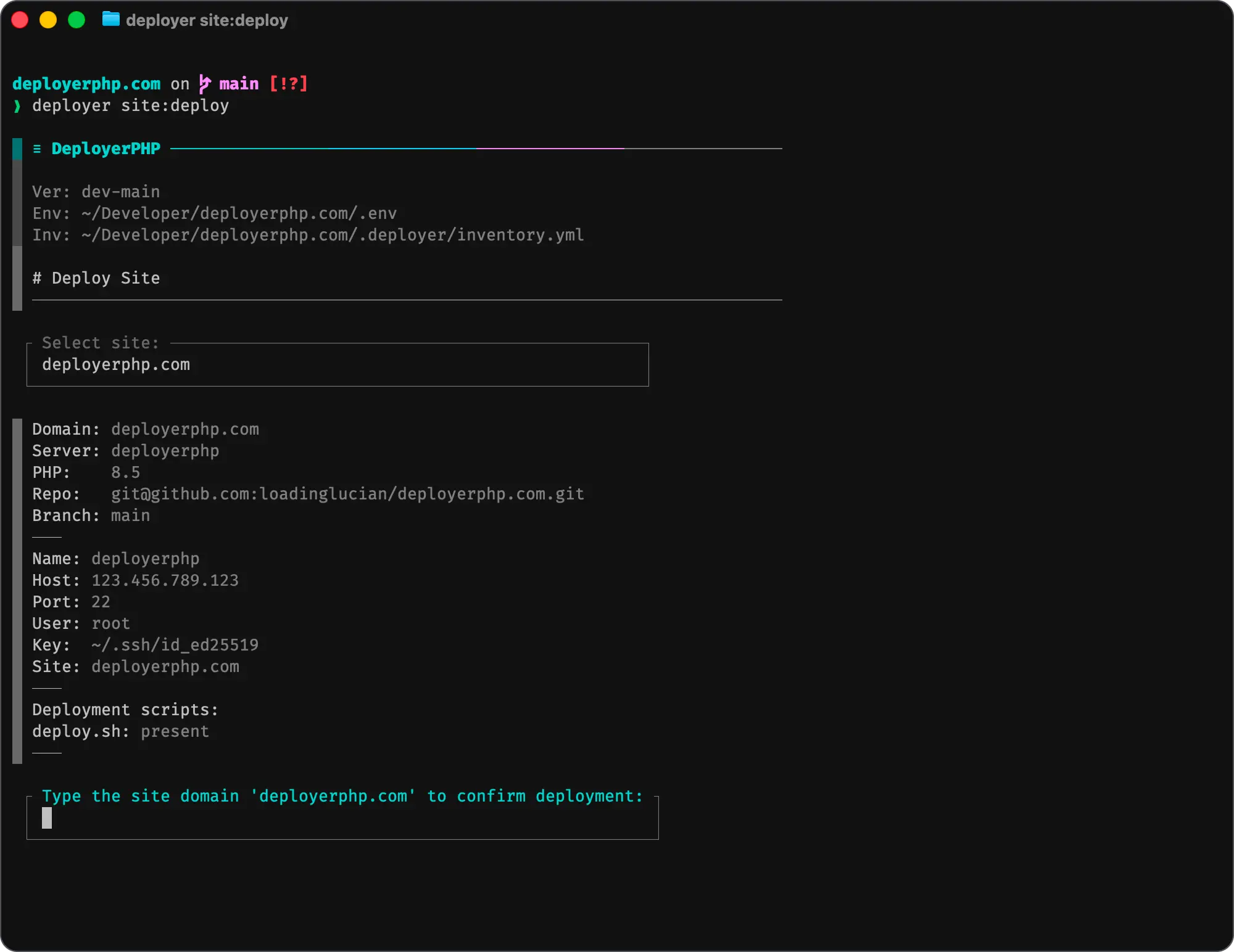 DeployerPHP in action