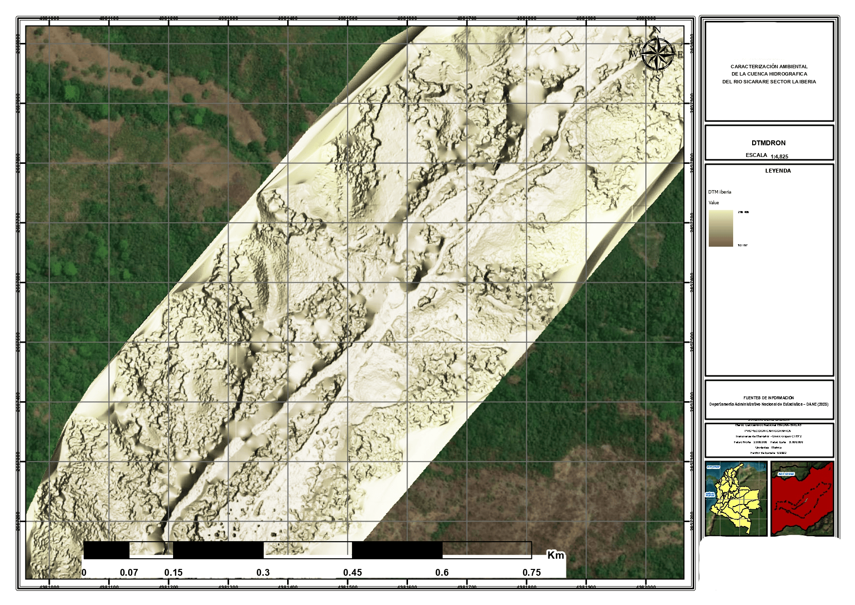 Mapa DTM generado con dron
