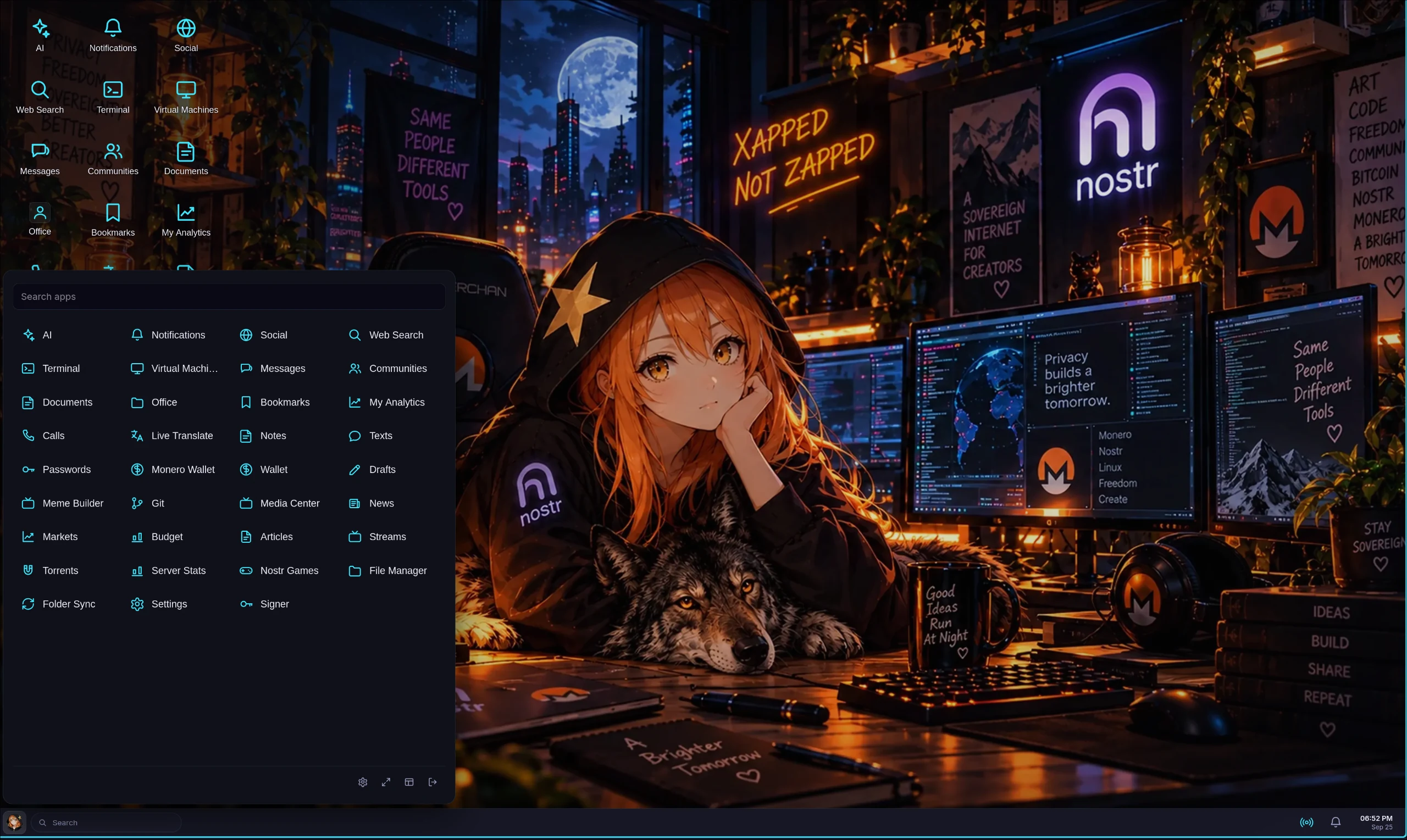 The PosterChanOS desktop