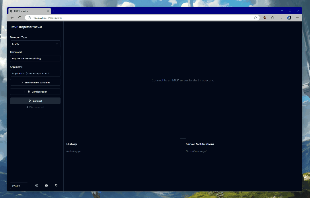 Authenticating in the MCP Inspector