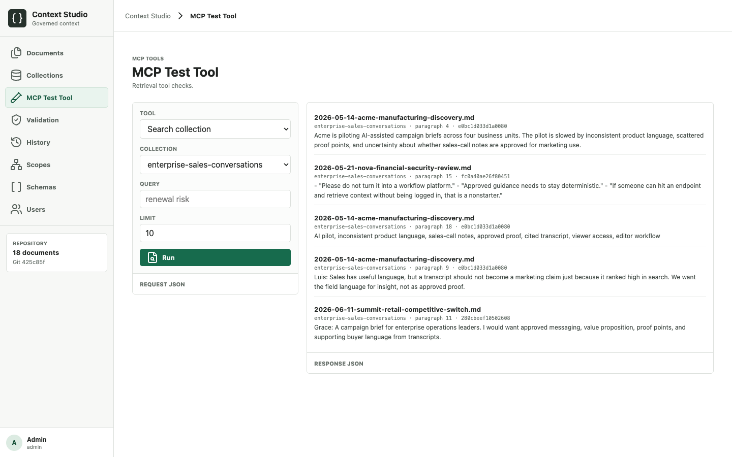 Context Studio MCP Test Tool