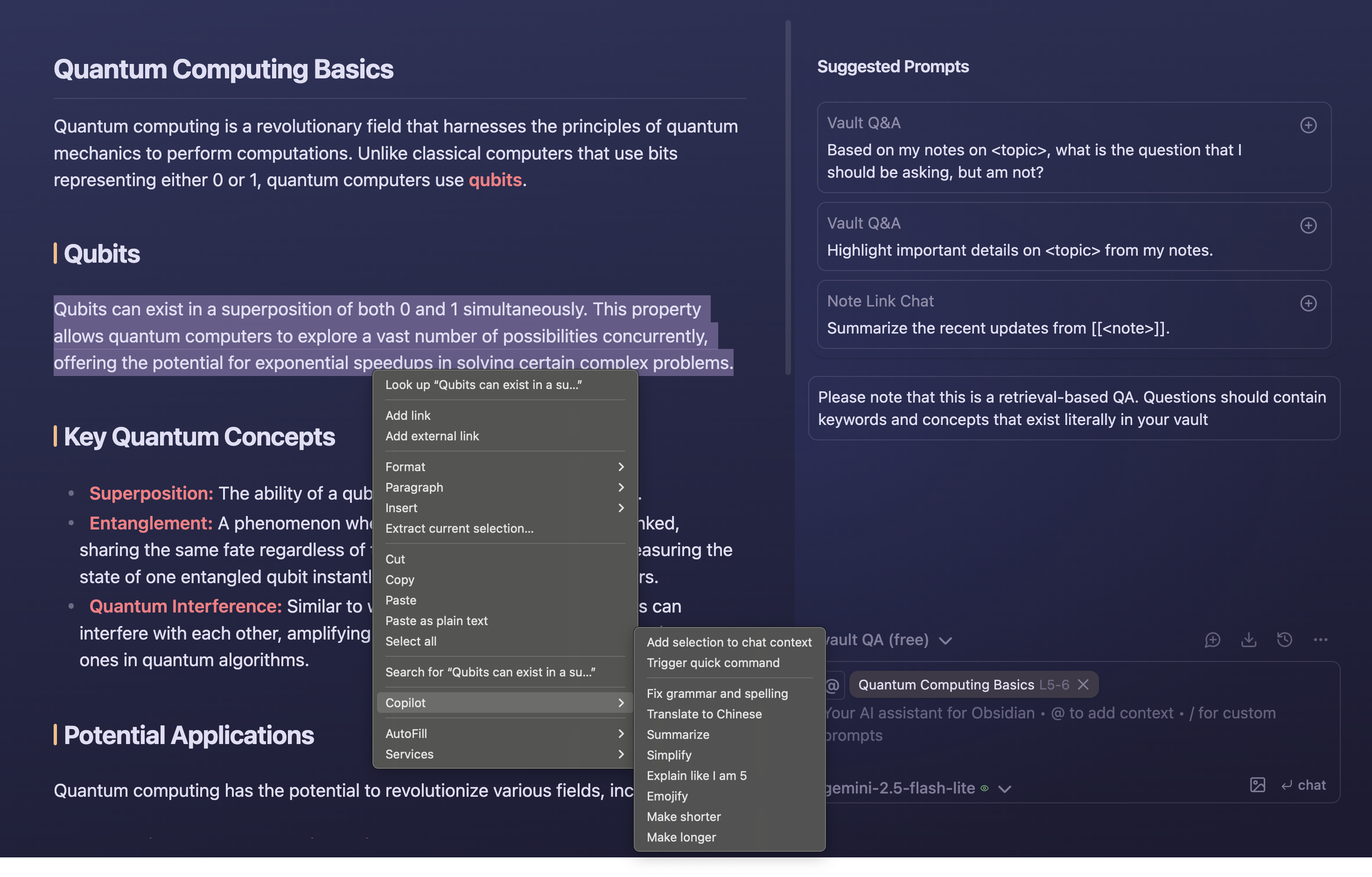 Add Selection to Context