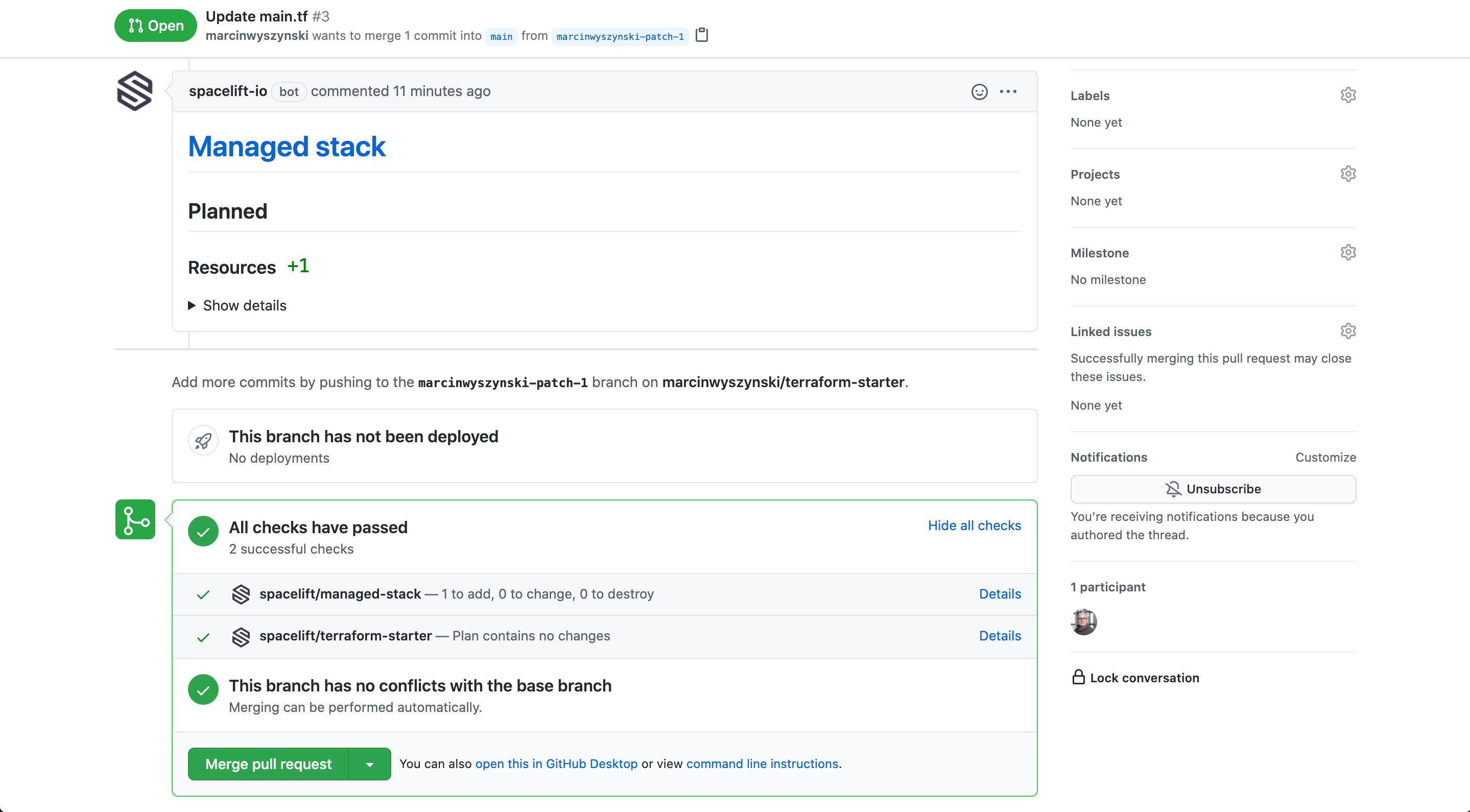 Pull Request feedback