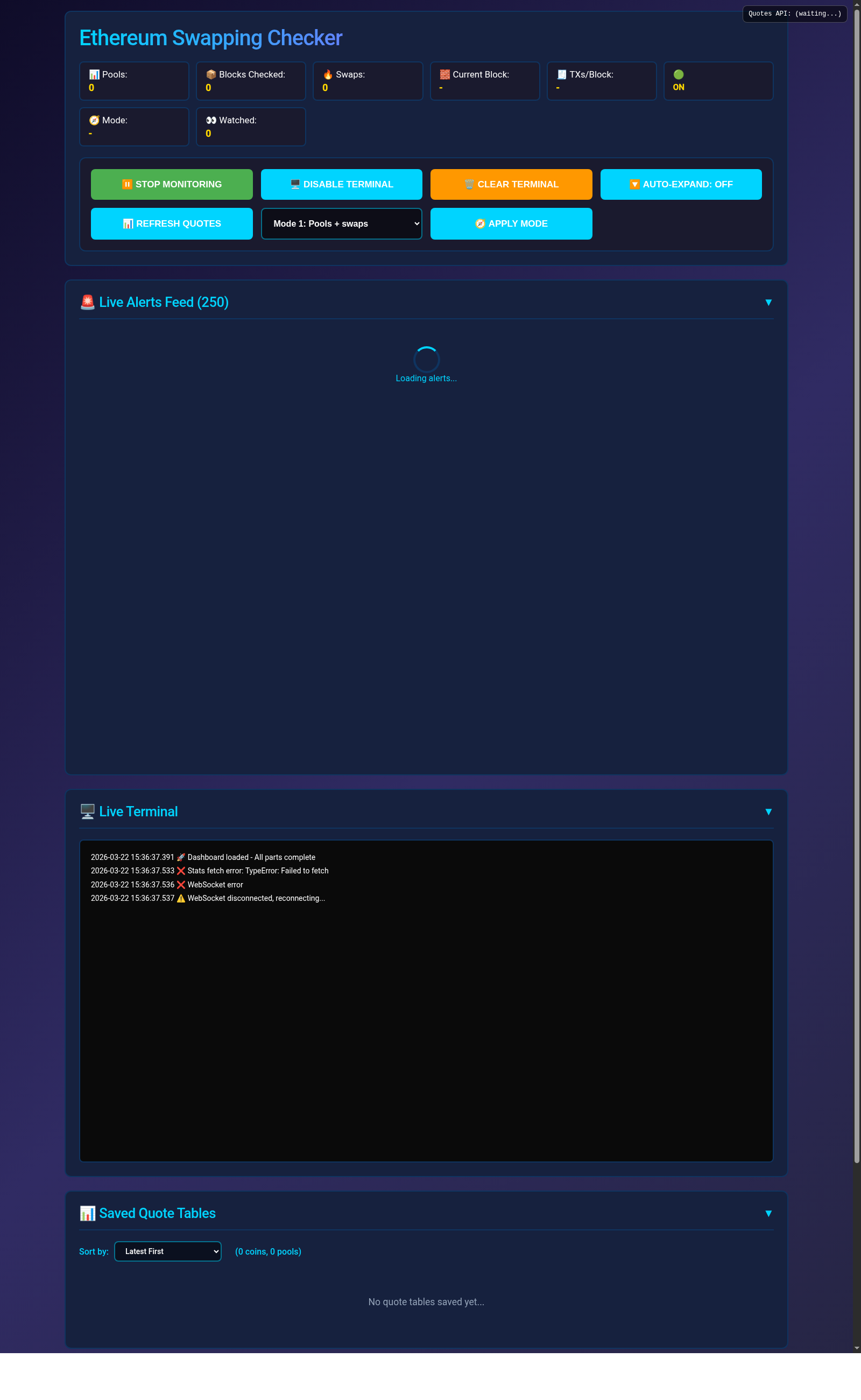 ETH Chain Swaps Monitor