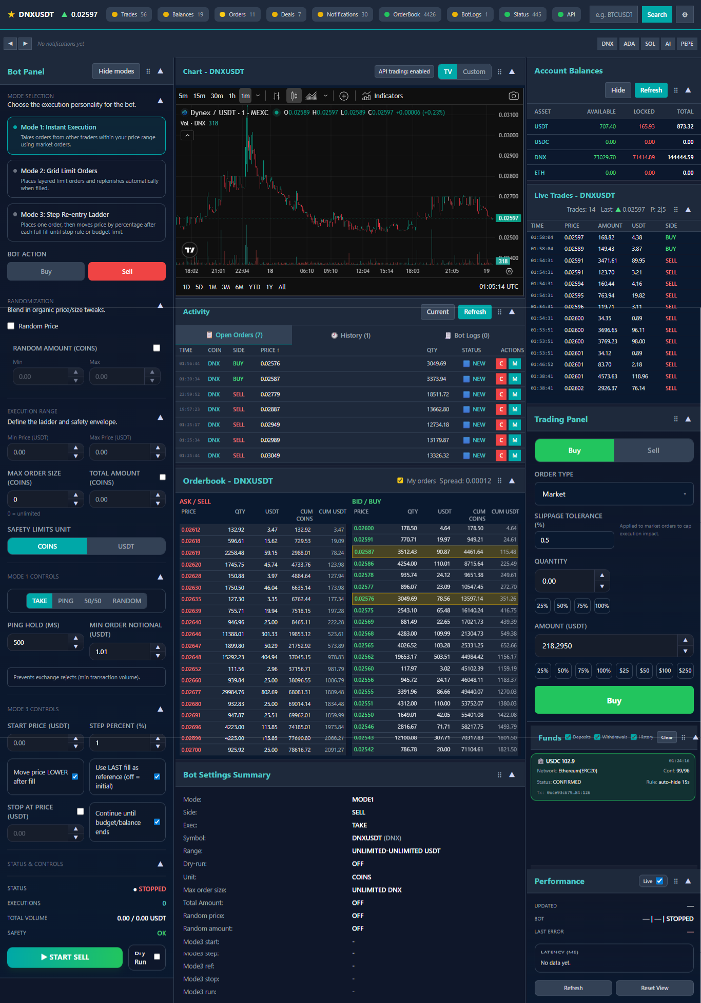 MEXC Dashboard
