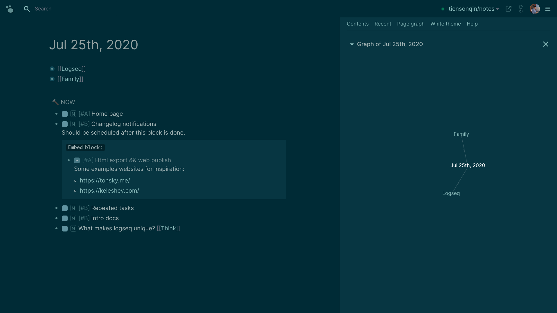 Logseq screenshot 2