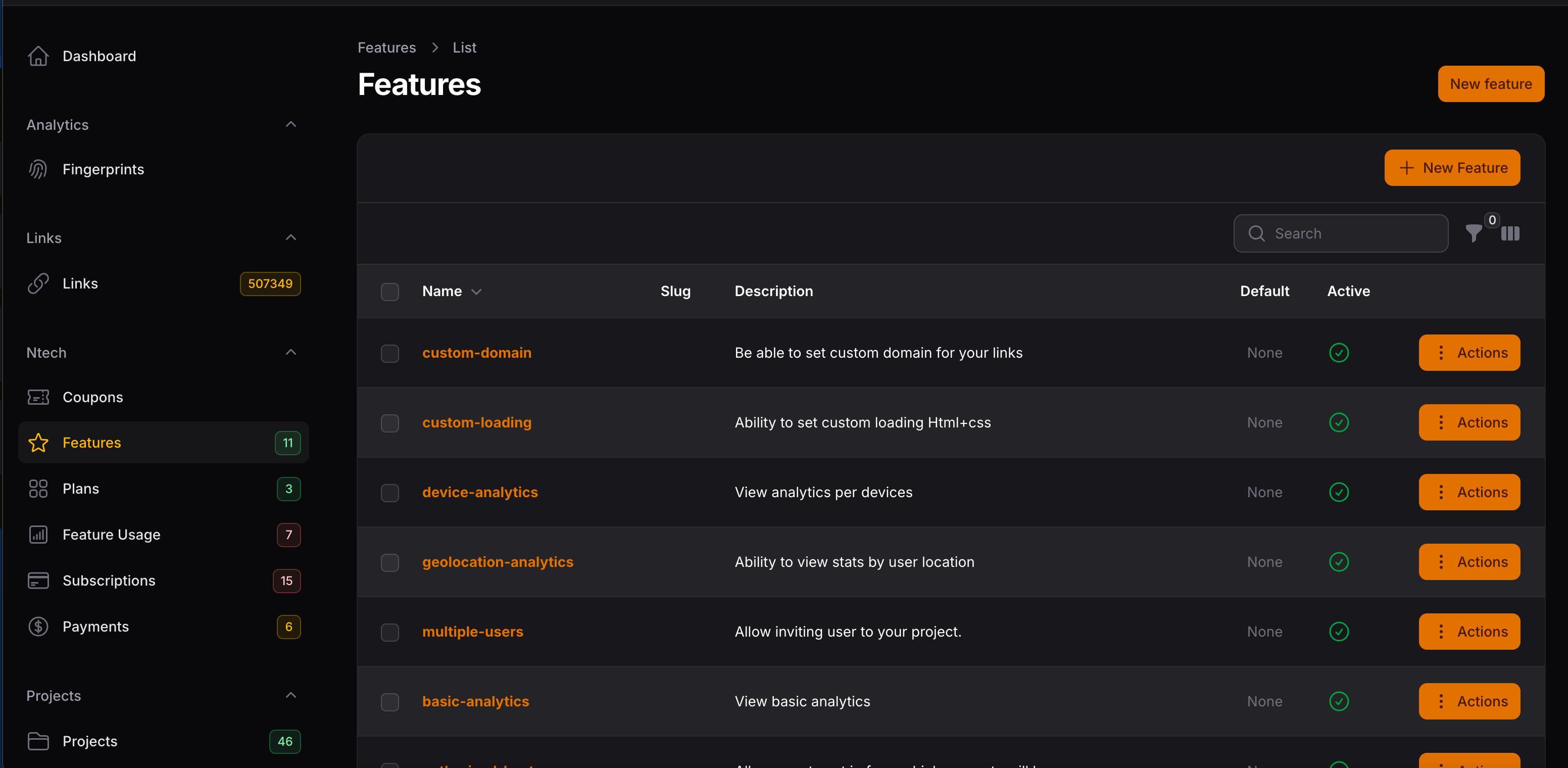 Feature Configuration