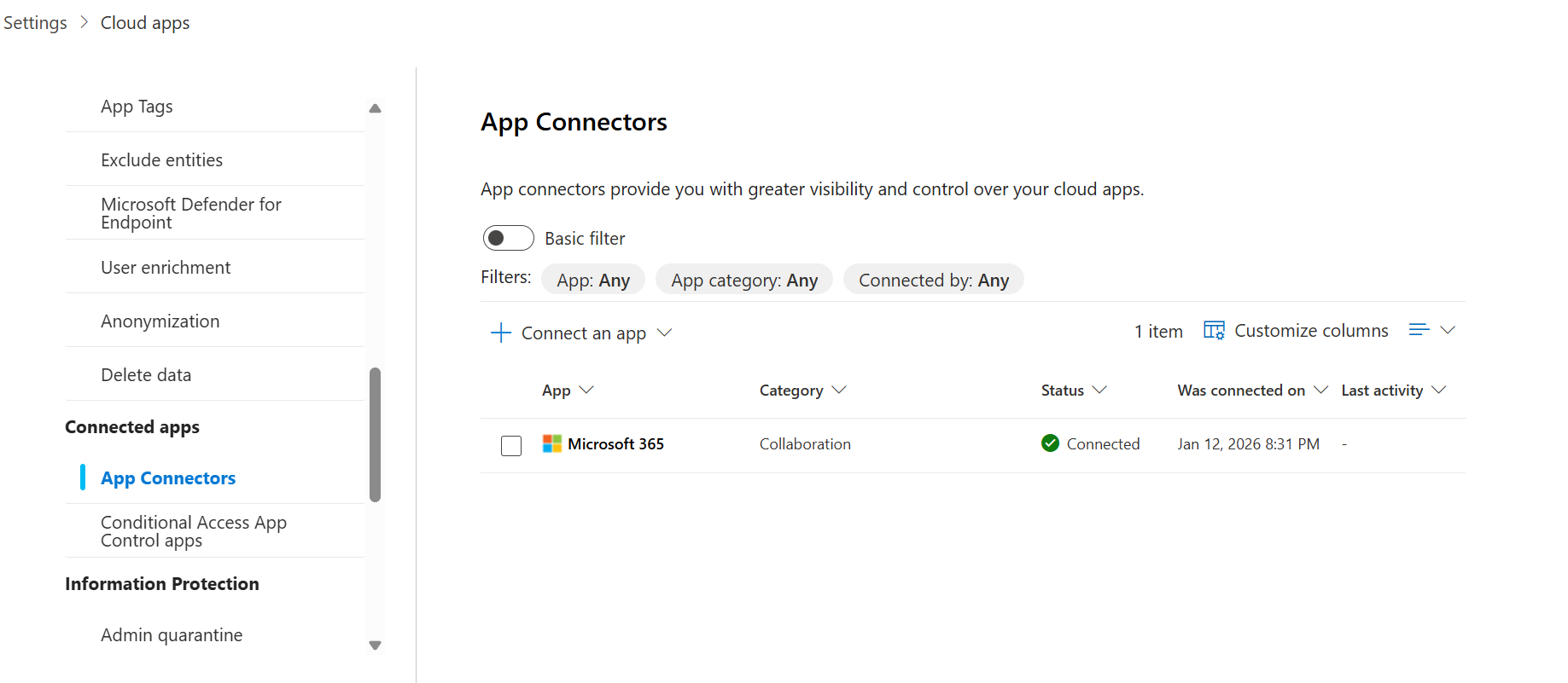 Microsoft 365 App Connector