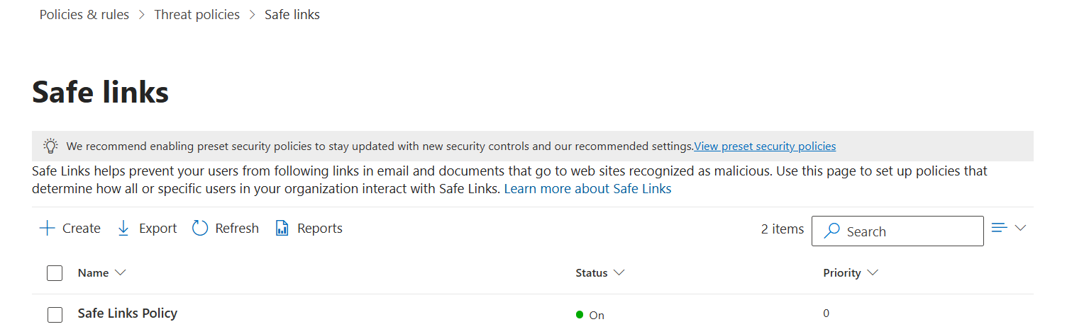 Safe Links Policy