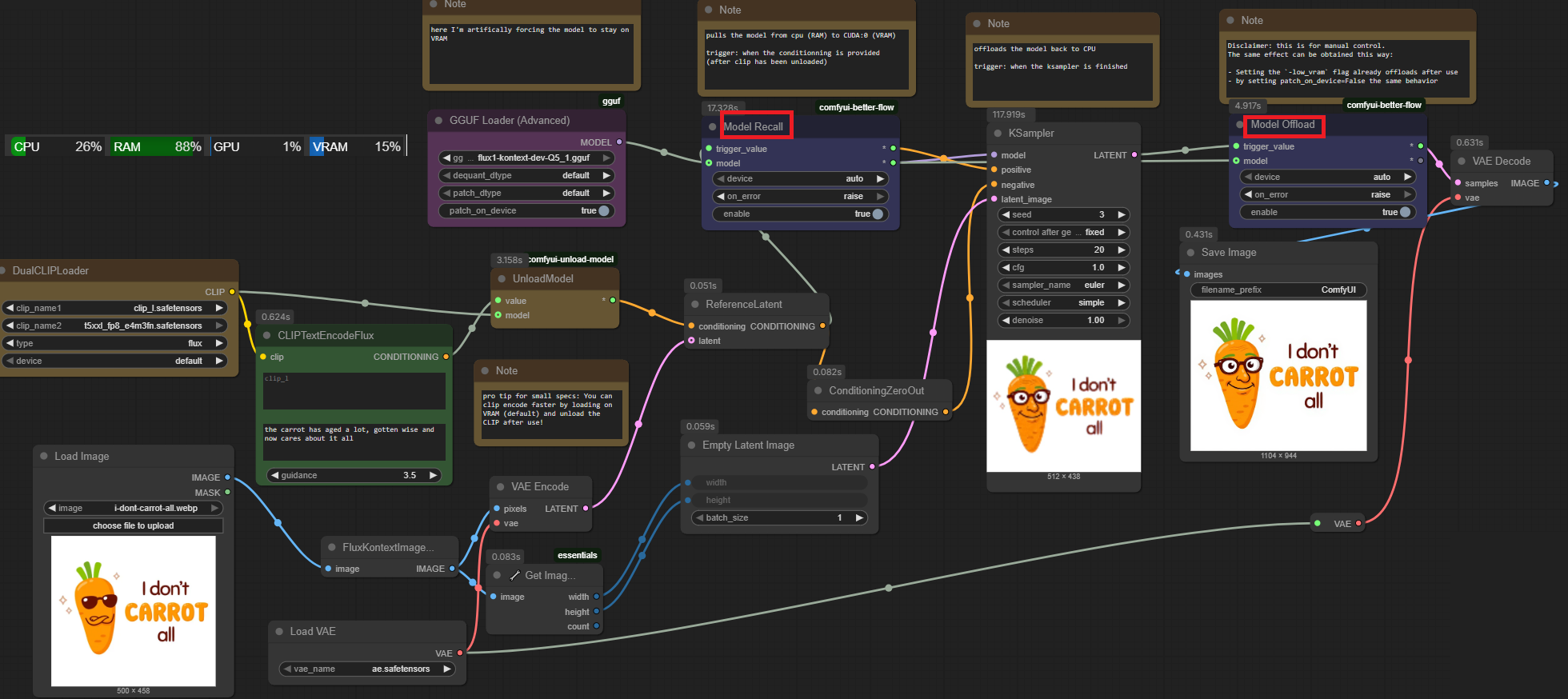 example offload and recall