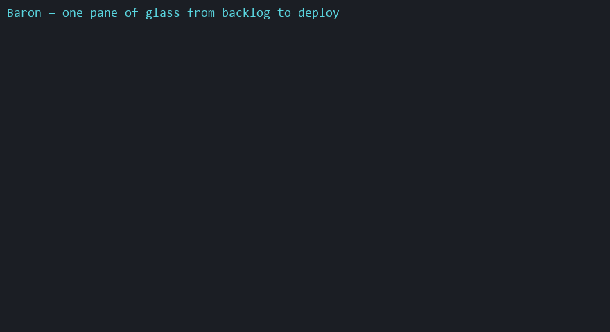 Baron running the task-start then task-finish recipes through its normalized ports