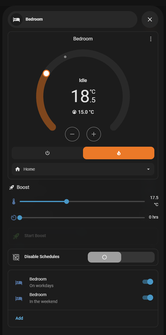 Thermostat detail overlay