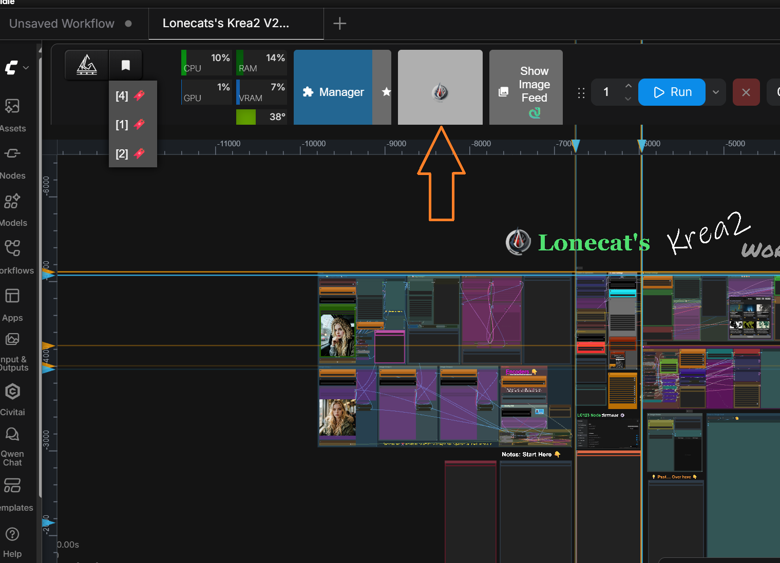 The Align button in the top toolbar, with the rulers and lines on the canvas
