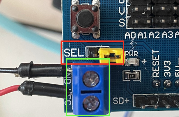 providing more current via the power terminal