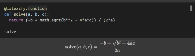 Example of latexify usage