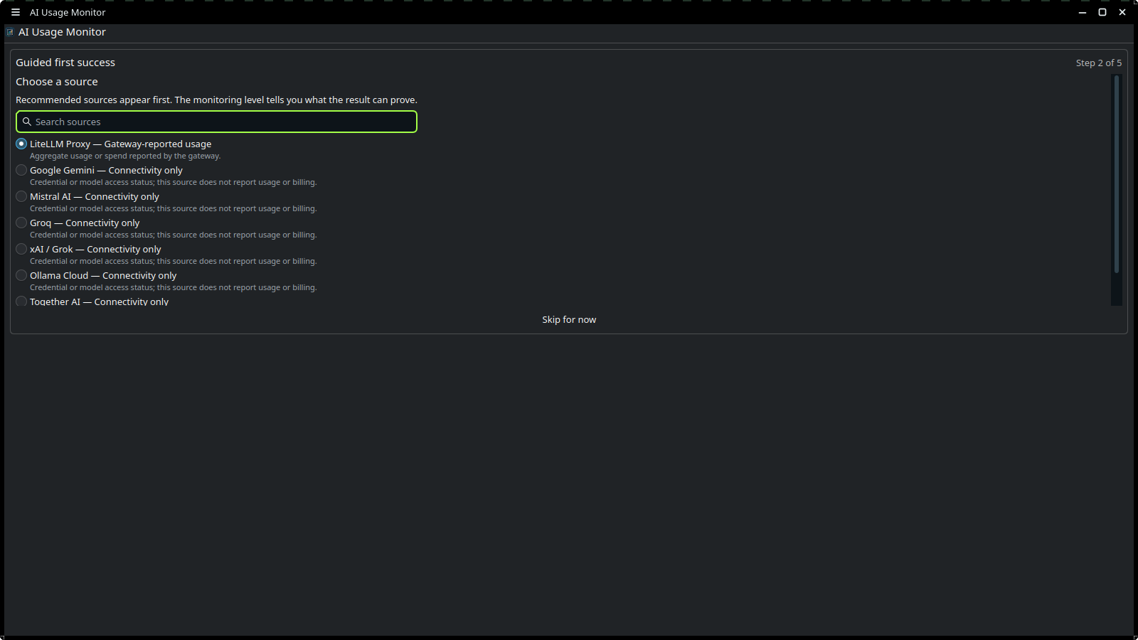 Guided first success source selection