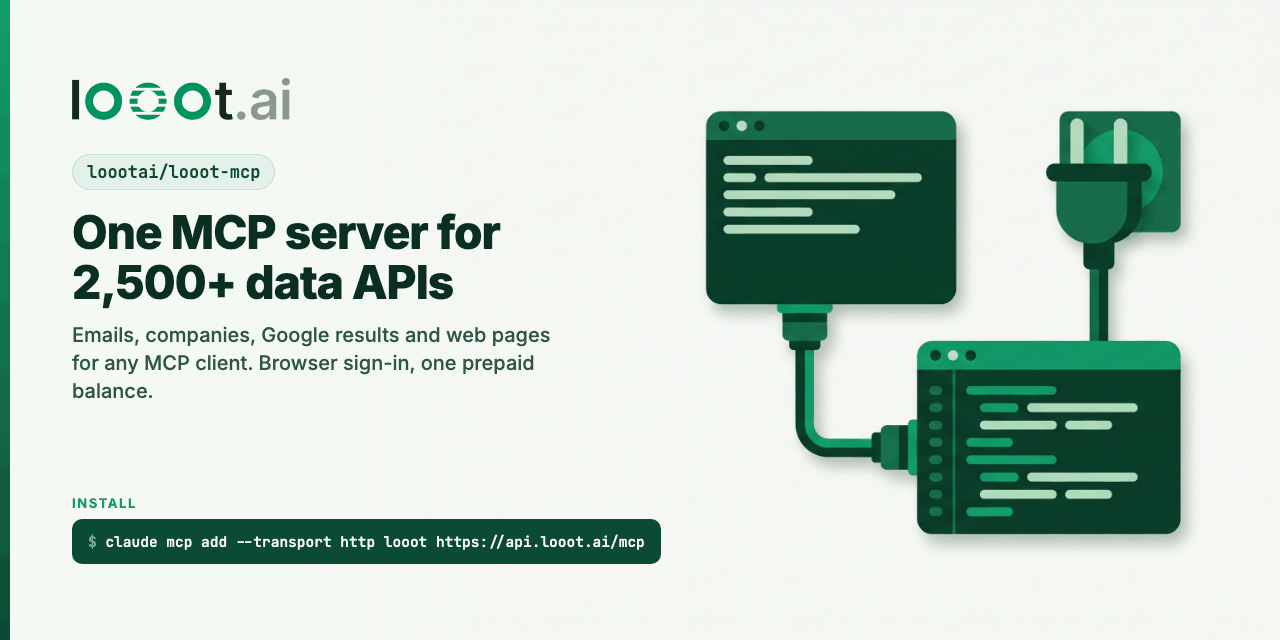 looot-mcp: One MCP server for 2,500+ data APIs