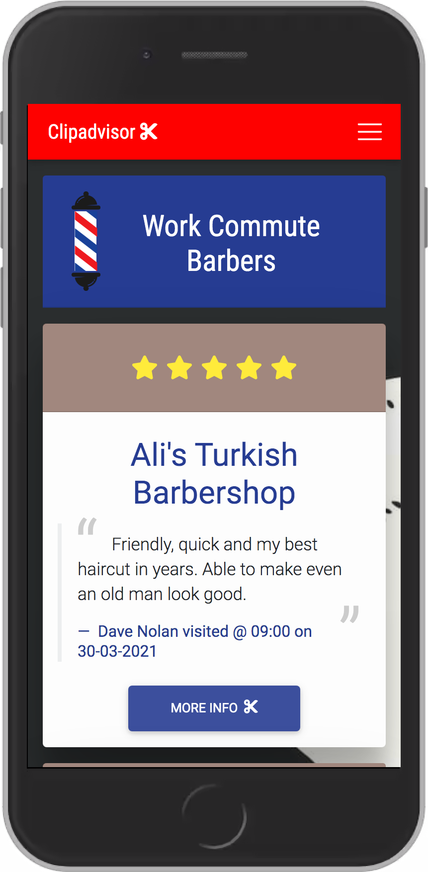 Clipadvisor Barbers categorised pages