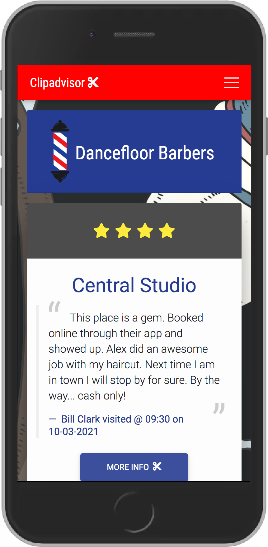 Clipadvisor Barbers categorised pages