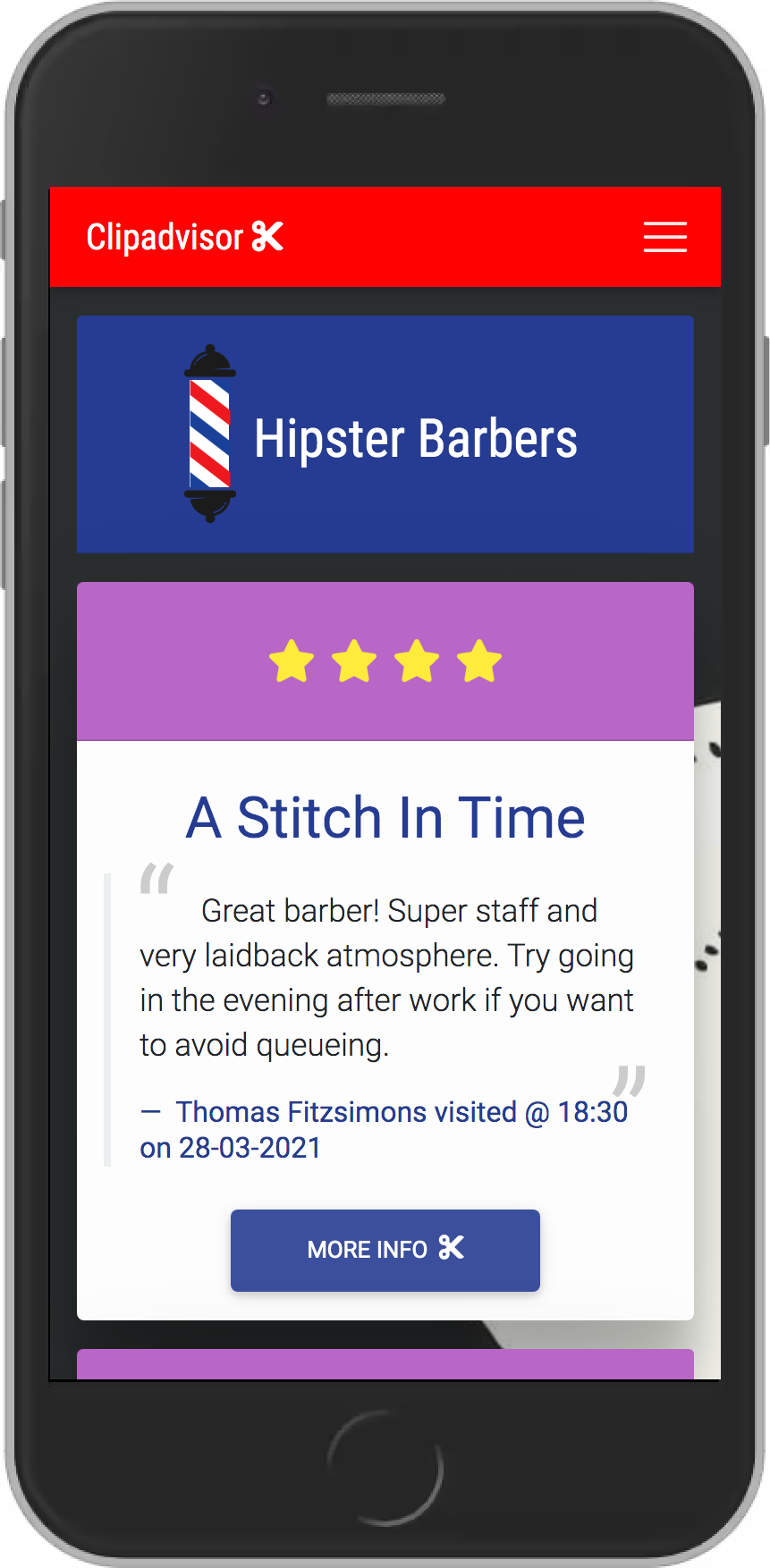 Clipadvisor Barbers categorised pages