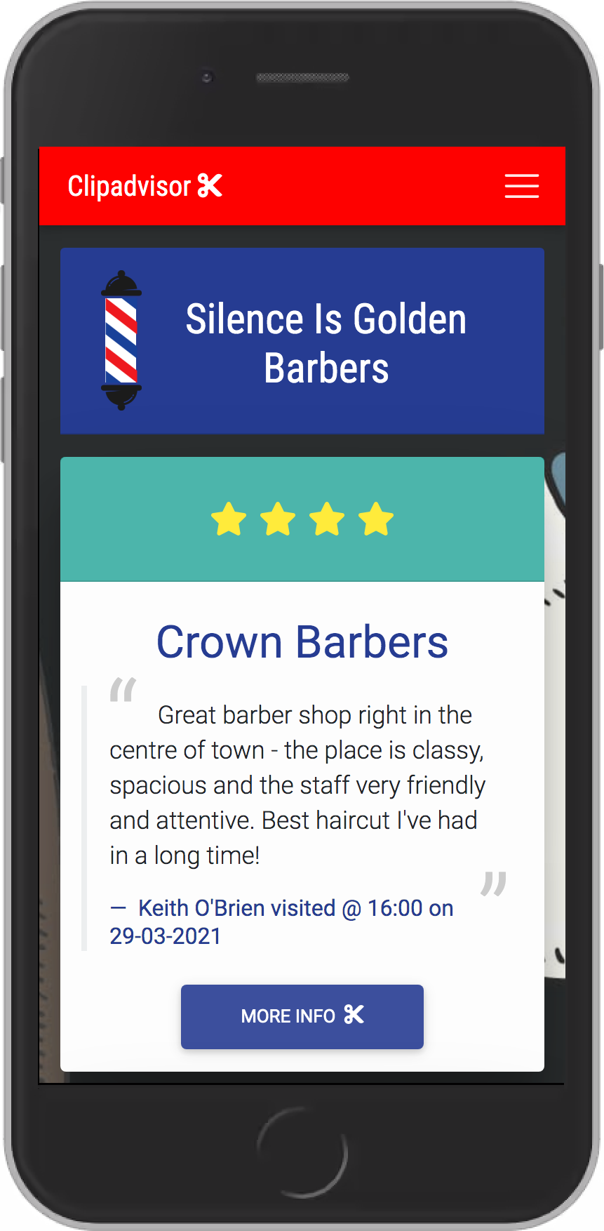 Clipadvisor Barbers categorised pages