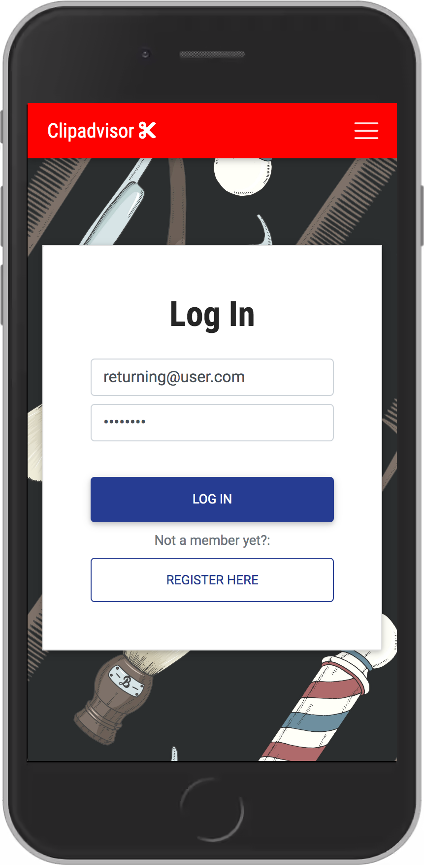 Clipadvisor login form