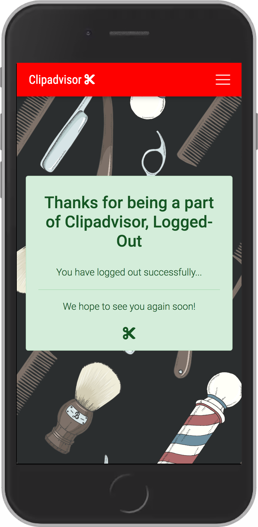 Clipadvisor logout functionality step 2