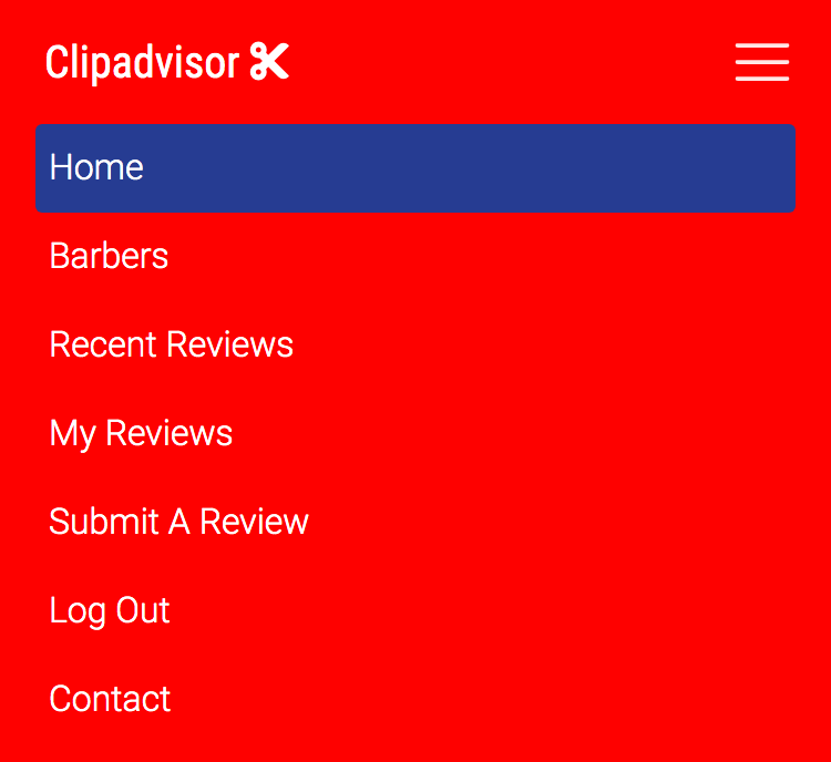 Clipadvisor logged-in user navbar on mobile