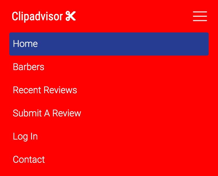 Clipadvisor logged-out user navbar on mobile