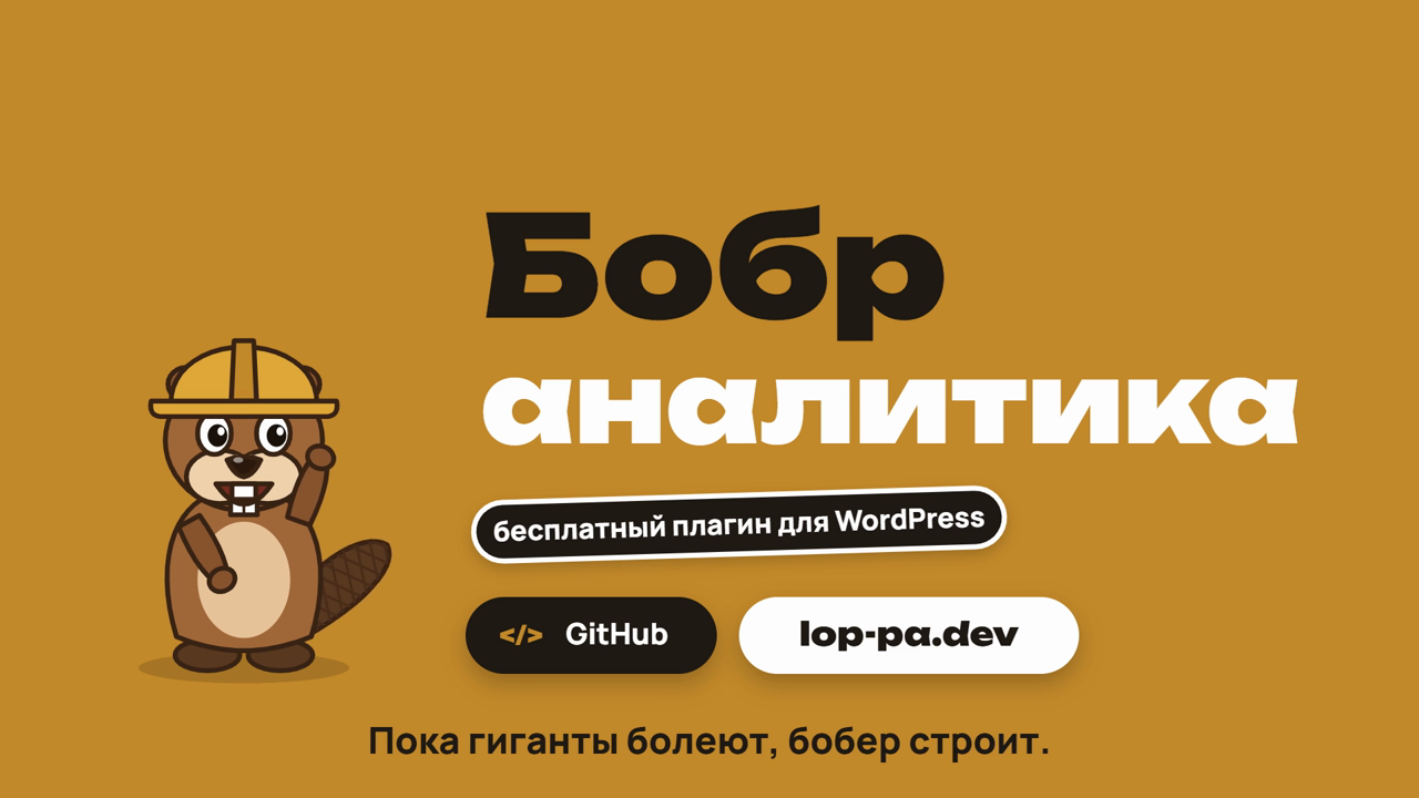Бобр аналитика: бесплатный плагин статистики для WordPress