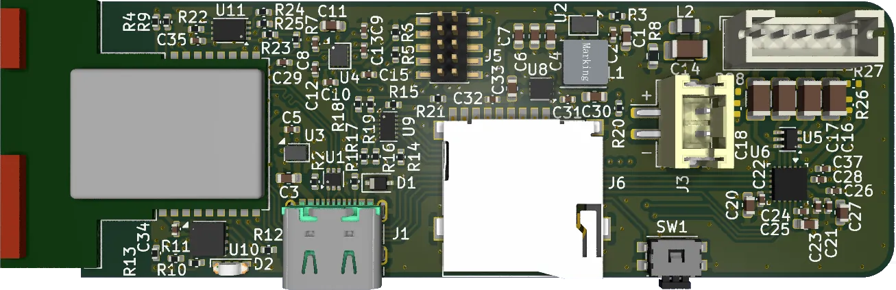 Render of zeus-le rev-2 PCB