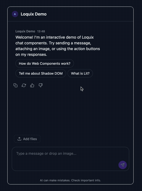 Loquix Interactive Chat Demo