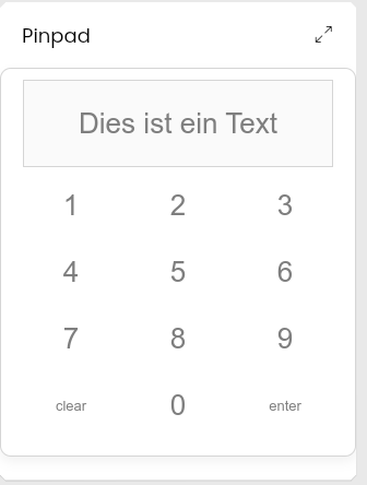 Pinpad mit Text