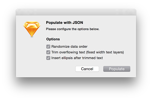 Populate with JSON