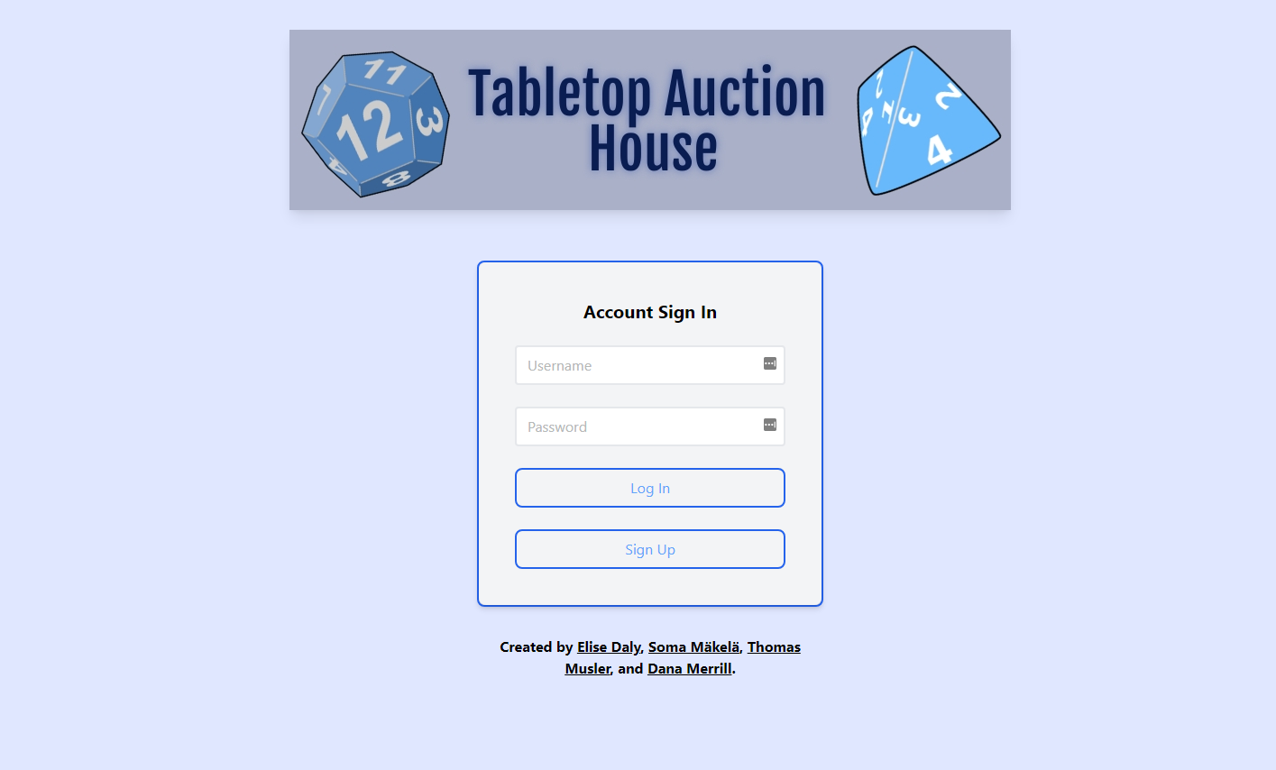 Tabletop Auction House