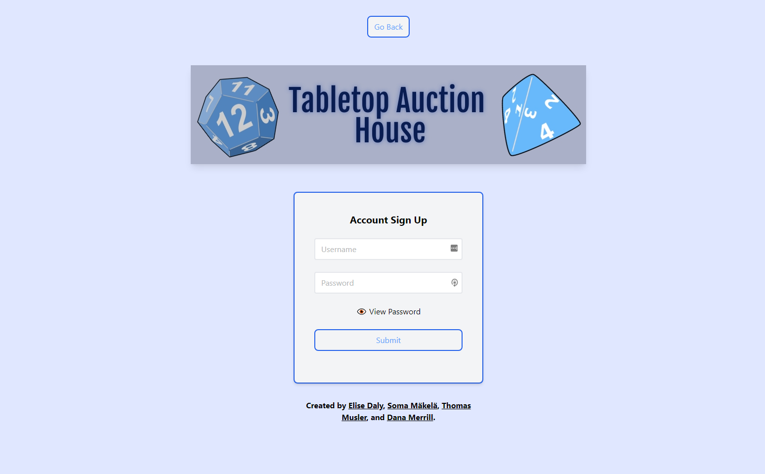 Tabletop Auction House