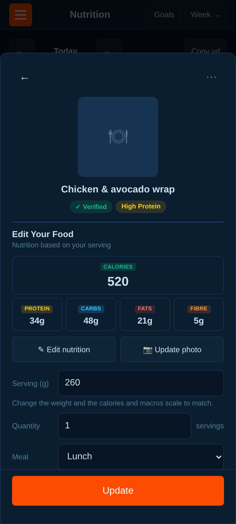 Weight edit with macros following.
