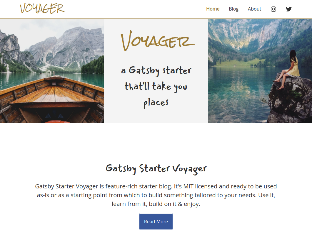 gatsby starer voyager home page