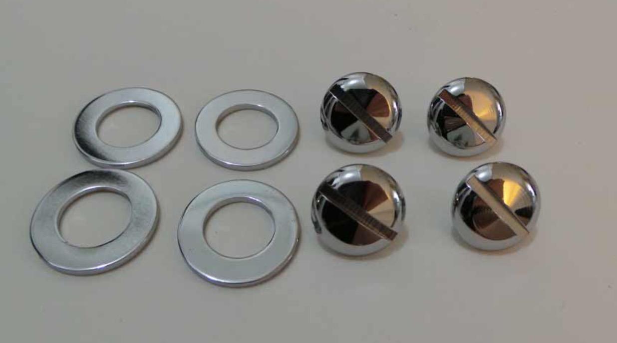 Set 4 viti e 4 rondelle in ottone cromato per schienali Topolino