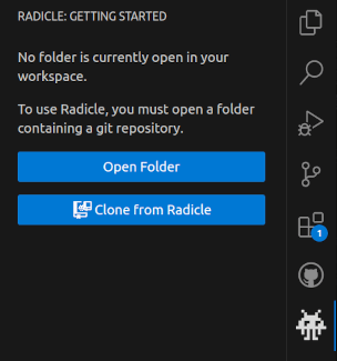 no folder opened in Workspace