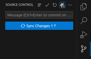 Sync with the Radicle network with a dedicated button among the native Source Control View's title buttons (above commit message input)