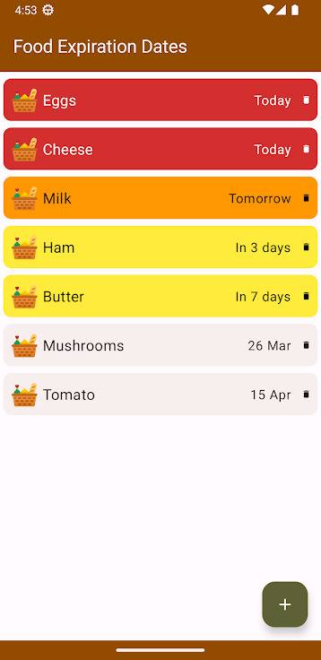 Screenshot 1 of Food Expiration Dates — opens full size