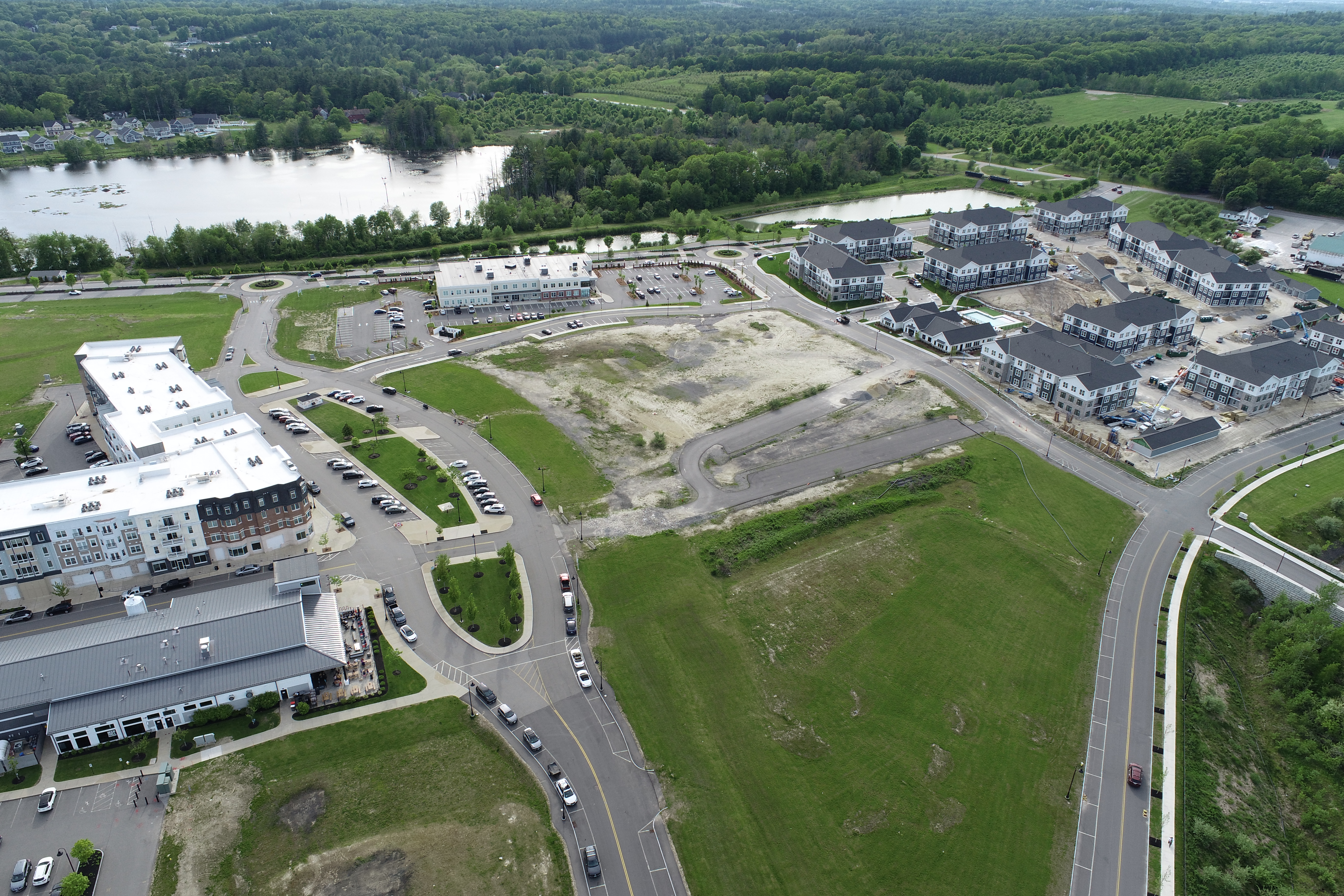 Construction site aerial view