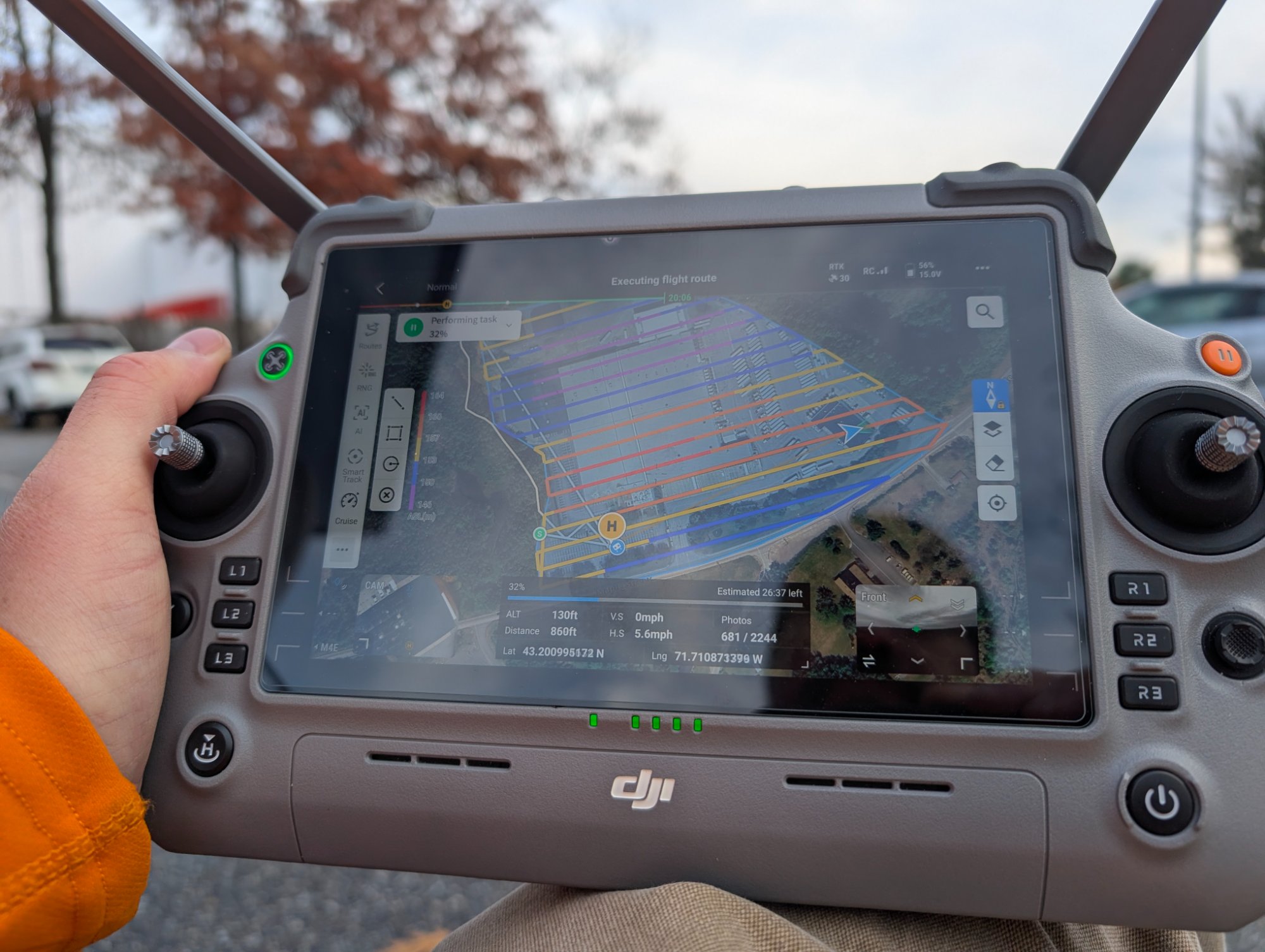 DJI RC Plus Controller executing flight route