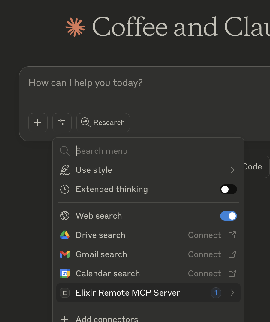 Screenshot of working Claude integration
