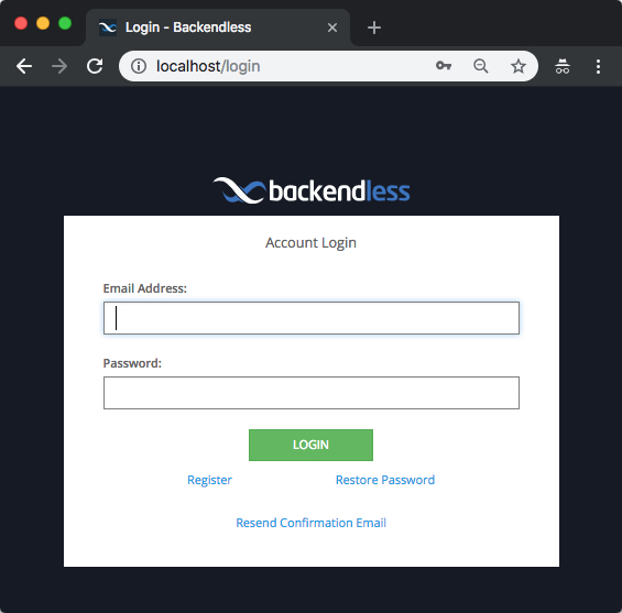 Backendless Login