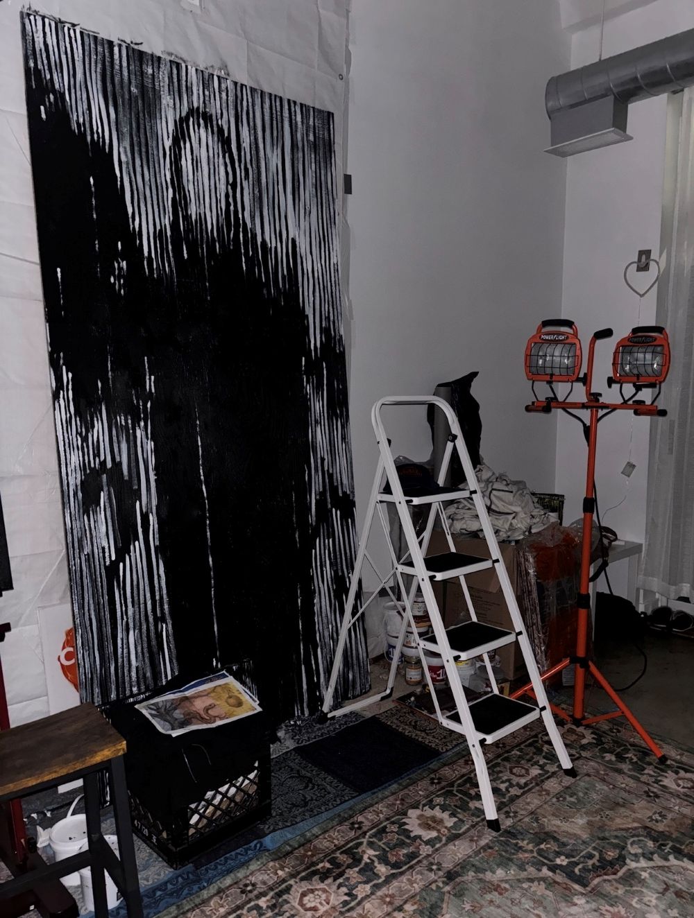 Third studio: 'Untitled (Death)' by the wall